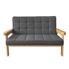 桃樂斯2.0可愛兒童雙人布沙發，舒適柔軟，安全耐用，兒童家具首選, 淺灰, 1個