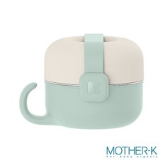 MOTHER-K Hug 外出豪華不鏽鋼餐具組 兒童餐具 寶寶餐具組, 冰綠, 1套, 餐具多件組、湯荷冰綠