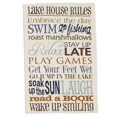 DESIGN IMPORTS 湖屋規則印花洗碗巾 45.7 x 71.1 厘米, 1個, 混色