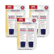 Aquaphor 唇部護理精華液+防曬護理霜 SPF30 10ml 2入, 3個, 無