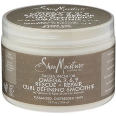 Shea Moisture Sacha Inchi油Omega 37781 Rescue+Repair捲髮定型順滑受損困擾的頭髮, 1個, 354ml