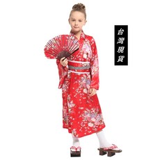 優雅小女日本和服兒童變裝萬聖節服裝, L號