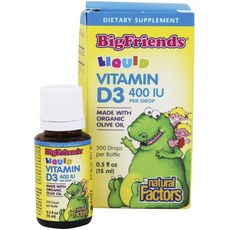 natural Factors 孩童用維他命D3補充液 400IU, 15ml, 1瓶