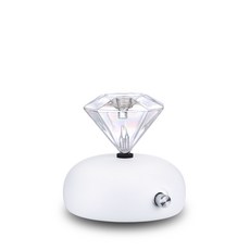 希翠斯香氛精油擴香儀 - 彩鑽造型精油擴香，淨化空氣，提升居家品味, 馬卡龍白底座, 1個, 30ml