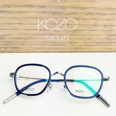 日本KOZO 純鈦眼鏡 適合高度近視 可調節配重 三點平衡設計 深藍橢圓方框 K2619