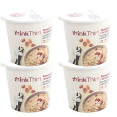 Think Thin 蛋白質和纖維熱燕麥片馬達加斯加香草杏仁山核桃, 4個, 50g