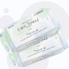 乾濕兩用洗臉巾60抽【敏感肌】MASCLUB日本品牌 純棉 洗顔化粧卸妝 拋棄式, 加厚升級, 1包