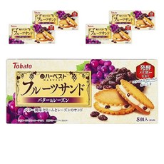 Tohato 東鳩豐收水果夾心餅乾 奶油&葡萄乾口味, 5個