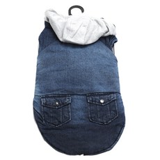 Hotel Doggy Denim Hoodie 可拆卸連帽狗連帽衫, 藍色+灰色