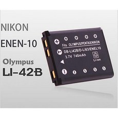 相機電池 3.7V 740mAh 適用於 Nikon EN-EL10 Olympus LI-42B Pentax D-Li63, 1個, NP-45