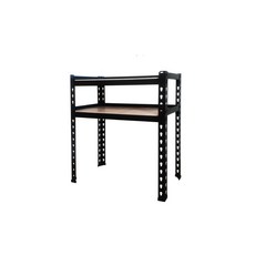 固得家俬 免螺絲角鋼架 黑色, 53號角鋼61x25x66高cm, 2 Tiers