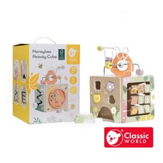 【德國 classic world 客來喜經典木玩】 花園蜜蜂六面撥珠 20192, Multicolor, 1個