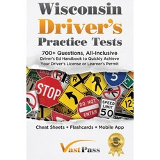 (英文圖書) Wisconsin Driver's Practice Tests: 700+ Questions All-Inclusive Driver's Ed Ha... 平裝版, Stanley Vast, 英文