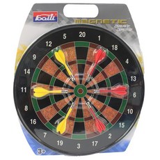 baili磁性飛鏢靶，附6支磁鐵鏢針，直徑34.5cm安全飛鏢盤，磁鐵飛標盤, 一個入(附6支磁鐵鏢針), 1個