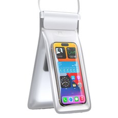 雙袋式手機防水袋 掛繩防水手機袋 大容量 游泳手機防水袋 iPhone防水袋, 白色, 1個