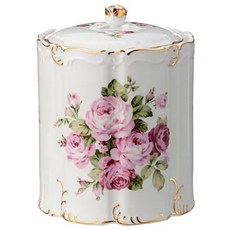 凡爾賽生活精品 日本製雙色玫瑰花瓷器造型加蓋收納筒.置物桶