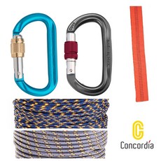 山岳 救難協會訓練初階套餐 五合一(歐製有鎖O環 歐製普魯士繩), 多色, 1個