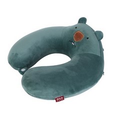 康樂屋 動物造型U型枕, 小熊(墨綠)