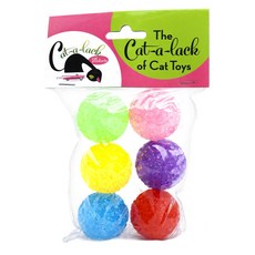 Cat-a-lack 貓玩具多色鈴球, 6件, 混色