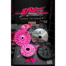 【炫富精品】現貨WF 競速部品 六代戰/水冷BWS WF傳動組 前組 普利盤組 後組 離合器碗公 鍛造鋁合金開閉盤, 粉色，黑色