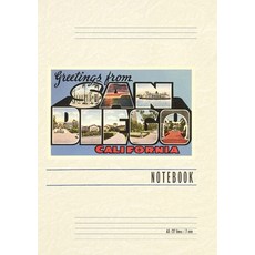 (英文圖書) Vintage Lined Notebook Greetings from San Diego California 平裝版, Found Image Press, 英文