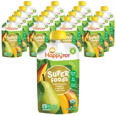 Happy BABY 綜合果昔, 梨子芒果菠菜奇亞籽口味, 120g, 16包