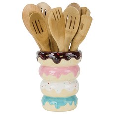 BOSTON WAREHOUSE 甜甜圈堆疊式漏勺架烹飪工具桶, 混色