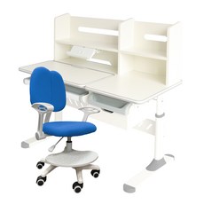 E-home Galan加蘭北歐風兒童圓桌椅組，七色可選，寬敞安全, 1灰桌1藍椅