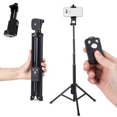 fujiei 迷你藍牙自拍棒三腳架二合一, 1組, 黑色, VP1011