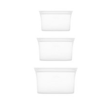 ZipTop 矽膠夾鍊袋 3件組, Frost, 1組