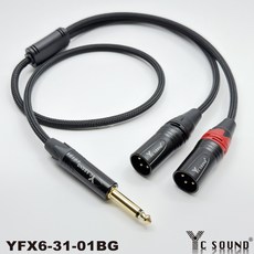 YC SOUND 高級手工隔離 6.3轉XLR線 XLR轉TS卡農 雙頭Y型線 音響音源線, YF31-1B XLR公頭,總長度300cm 分岔30cm