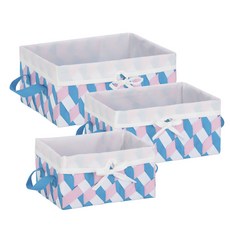 honey can do 手提籃 3 件套, 1個, 粉色+藍色+白色