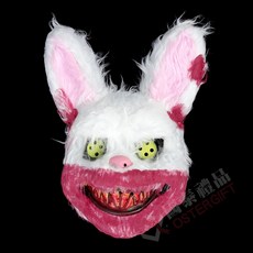 萬聖節兔子面具 絨毛鬼怪造型 派對裝扮道具 舒適絨毛材質 動物面具, 詳見包裝