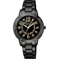 【CITIZEN WICCA】夢幻童話淑女腕錶(BT2-742-51)黑色錶盤金色數字，不鏽鋼錶帶，精緻淑女風