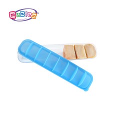 Qubies 副食品分裝盒 單入 - 寶寶副食品冷凍分裝保鮮盒, 單珠藍, 240ml