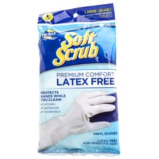 Soft Scrub Premium Comfort Latex Free Vinyl Gloves Latex Gloves Nitrile Gloves 乳膠手套 L號, 1個, 1件