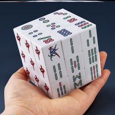 【小小店舖】Z-CUBE 個性麻將魔術方塊 三階 四階 五階 大圓角 直角 白色 透明 夜光, 麻將三階升級版-無孔直角