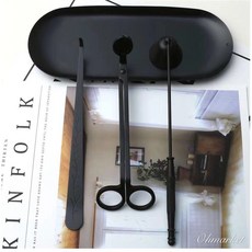 【Mii厝邊】香氛蠟燭工具組 (滅燭罩+滅燭勾+燭芯剪) 不鏽鋼滅燭工具 香氛蠟燭配件, 霧面黑, 1個