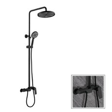 霧黑沐浴花灑龍頭 黑色冷熱水龍頭 民宿衛浴適用 (SH-8300), 鉻色, 1箱/盒