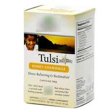 ORGANIC INDIA 無咖啡因蜂蜜洋甘菊風味聖羅勒茶, 18件, 1.7克