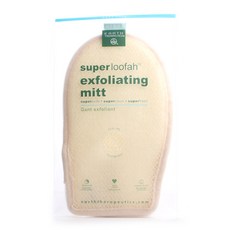 EARTH THERAPEUTICS super loofah臉部去角質海綿手套, 1個, 單色