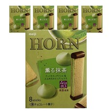 meiji 明治 Horn抹茶巧克力夾心餅乾 8包入, 5個