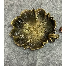 耕硯齋銅墨碟/荷葉青蛙銅墨蝶，精緻銅製，書法繪畫實用墨碟，文房雅玩擺件, 青銅色