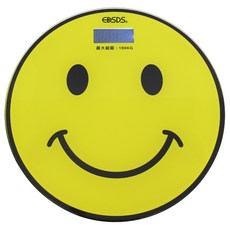 EDSDS USB充電式體重計，可愛笑臉造型，USB充電，清晰LCD顯示，180公斤最大秤重, 單色, 1個, EDS-H130
