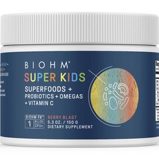 BIOHM 超級食物+益生菌+Omega+維他命C兒童維他命 莓果爆發, 1個, 150g