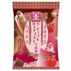 森永 巧莓歐蕾牛奶糖，巧克力草莓雙重風味，經典美味，獨立包裝方便分享, 90g, 1個