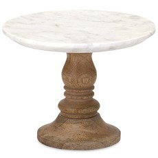 Imax WORLDWIDE HOME Petra 大理石蛋糕架, 1個, 白+木