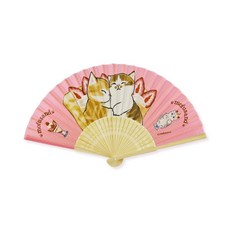 【Miravivi】貓福珊迪摺扇 可愛貓咪圖案 輕巧便攜 夏日必備