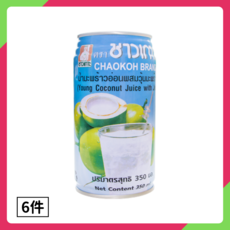 巧口Chaokoh 泰國椰果椰子水 350ml - 清涼解渴，享受熱帶風味, 6個