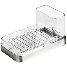 iDESIGN Interdesign Soap Scrub Center刷具不鏽鋼肥皂架, 1個, 清除